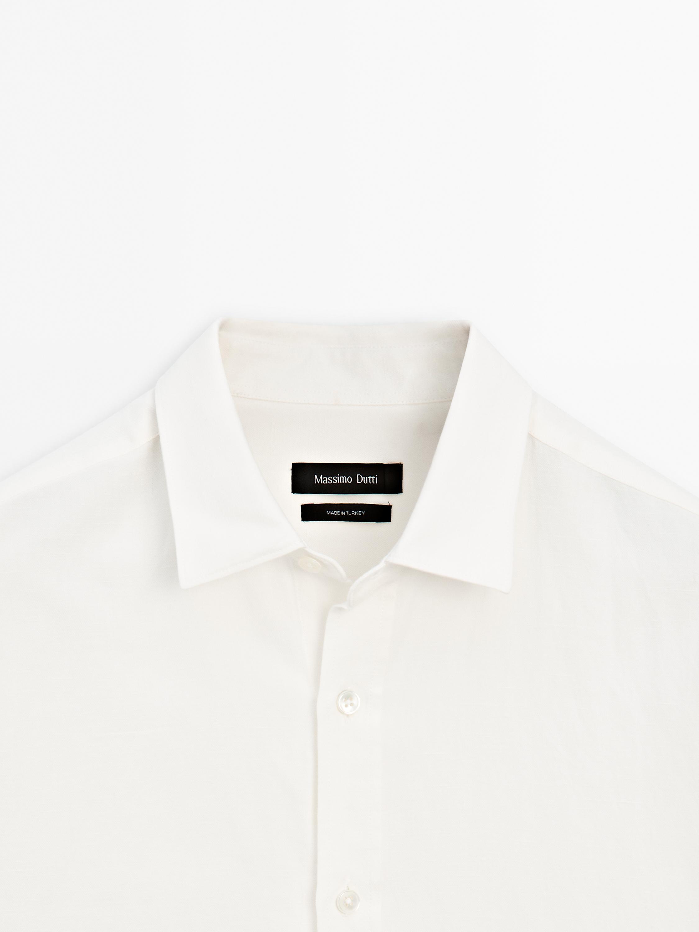 Regular fit linen blend shirt